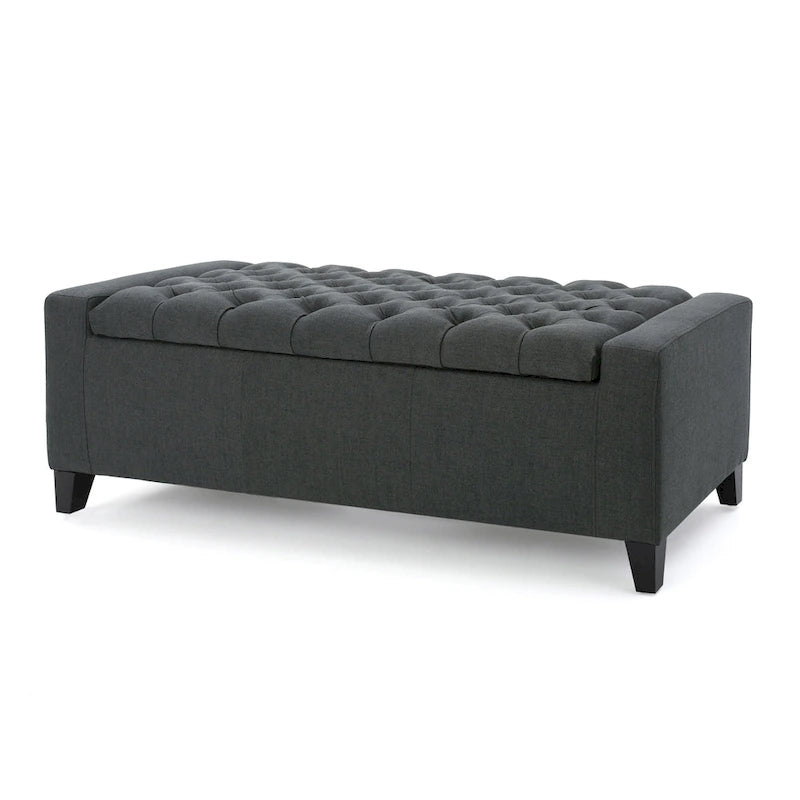 Banc de rangement capitonné