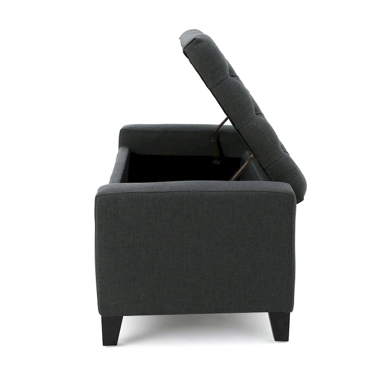 Banc de rangement capitonné