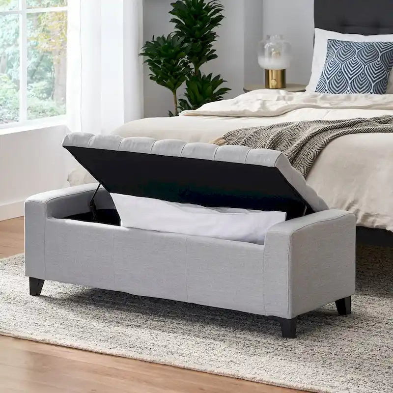 Banc de rangement capitonné