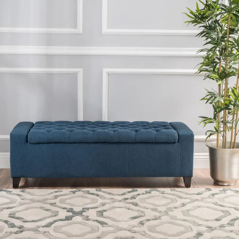 Banc de rangement capitonné