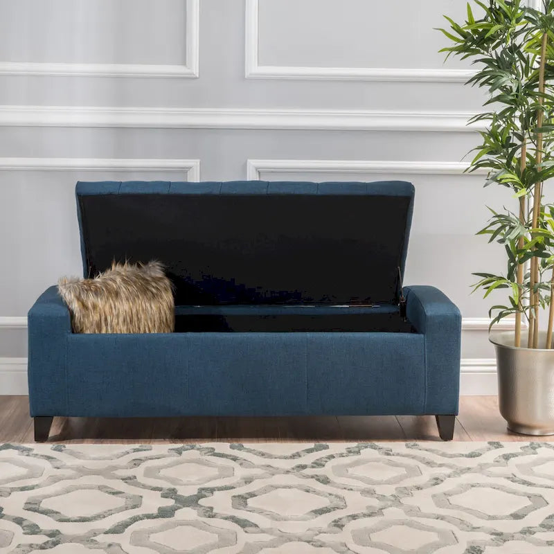 Banc de rangement capitonné