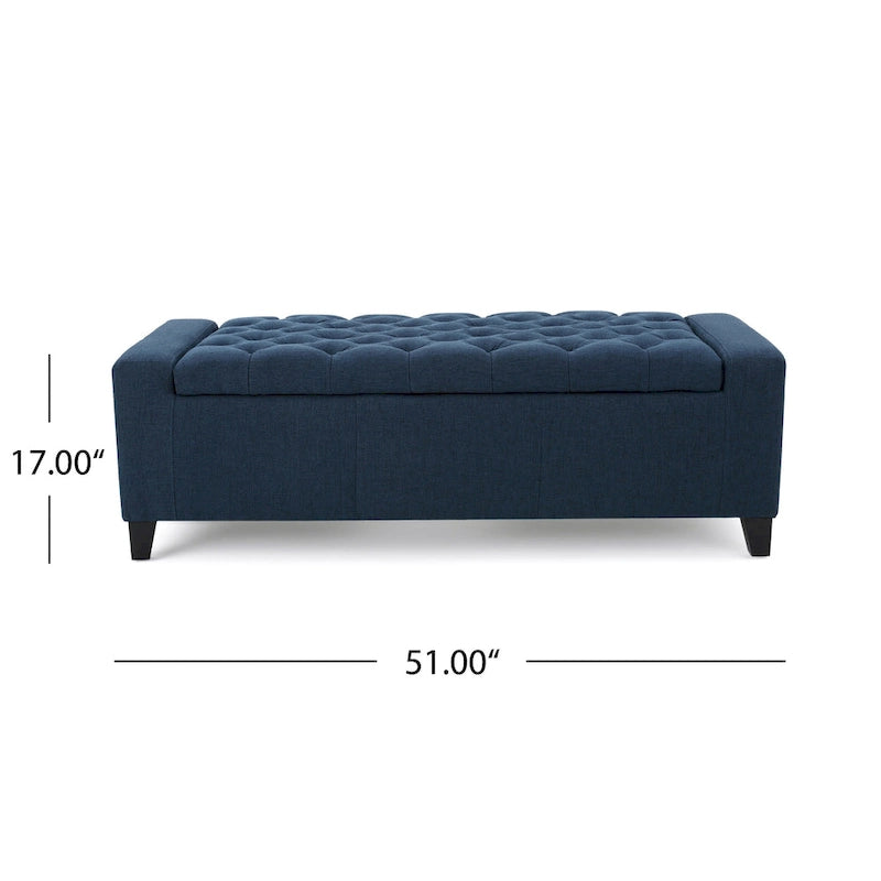 Banc de rangement capitonné