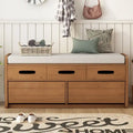 Banc de rangement rustique avec 2 tiroirs coulissants et coussin amovible