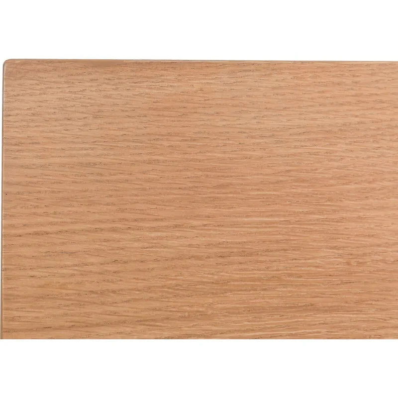 Table basse rectangulaire rustique avec placage en chêne massif et piètement flottant