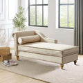 Méridienne de rangement en velours avec pieds en métal doré et coussin décoratif