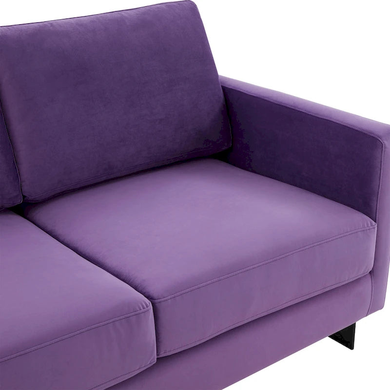 Causeuse en velours avec cadre en acier inoxydable