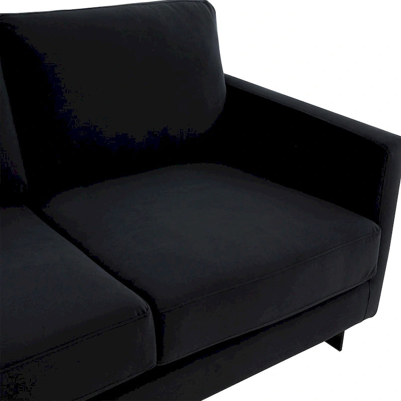 Causeuse en velours avec cadre en acier inoxydable
