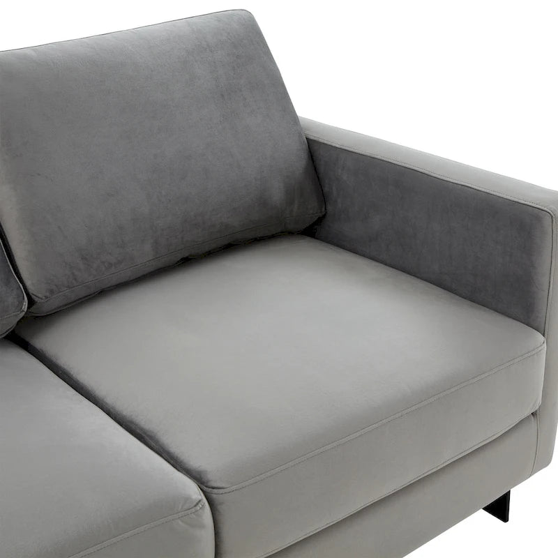 Causeuse en velours avec cadre en acier inoxydable