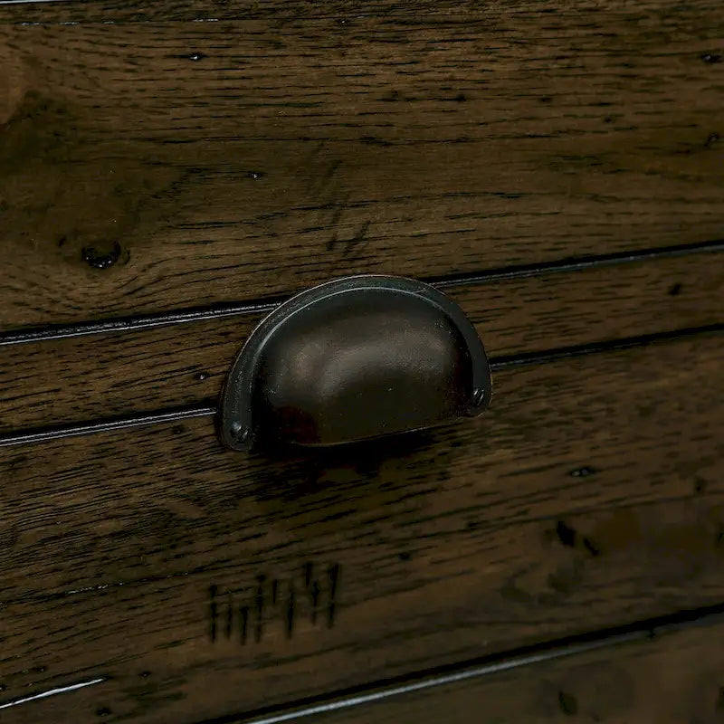 Table d'appoint rustique en bois massif avec tiroir de rangement