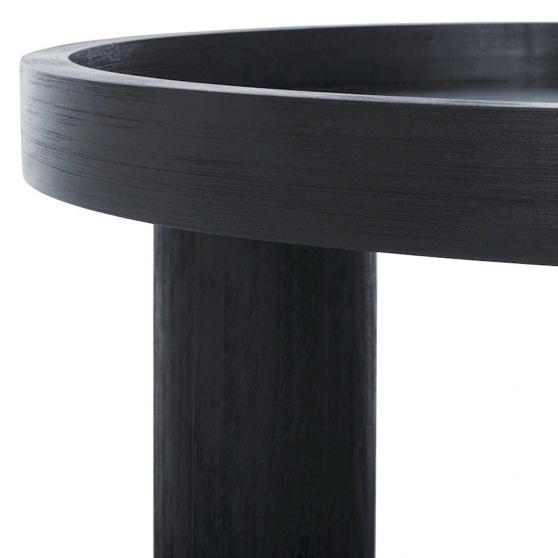 Table basse ronde avec plateau amovible et piètement à 3 pieds