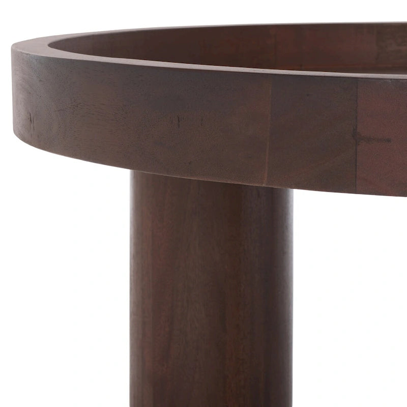 Table basse ronde avec plateau amovible et piètement à 3 pieds