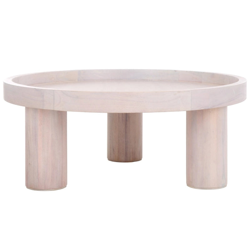 Table basse ronde avec plateau amovible et piètement à 3 pieds