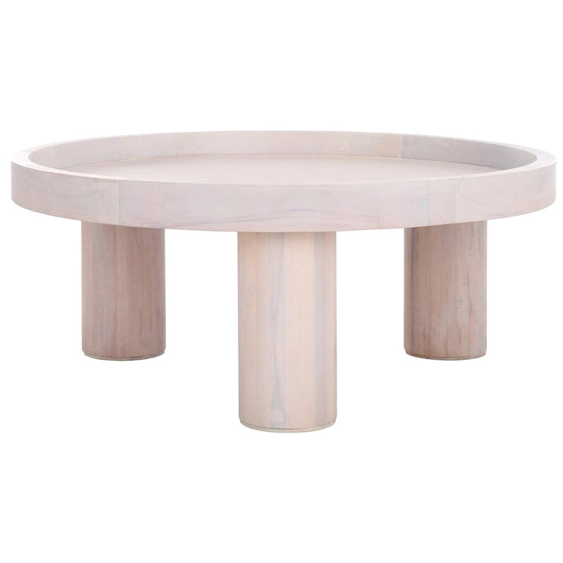 Table basse ronde avec plateau amovible et piètement à 3 pieds